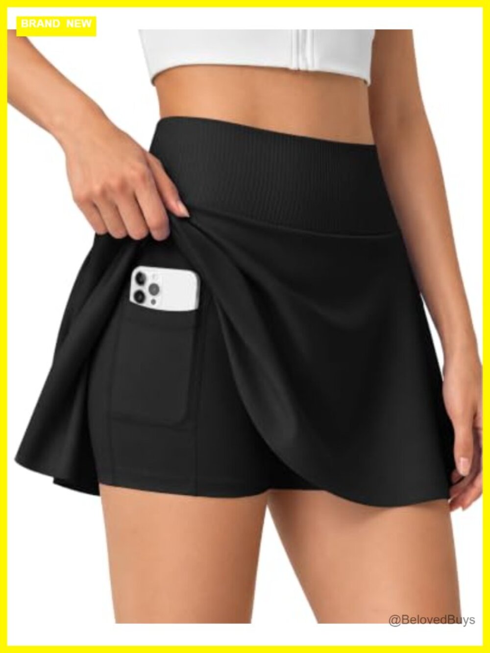 Pleated Tennis Skort with 5 Pockets High Waist Athletic Golf Skirt